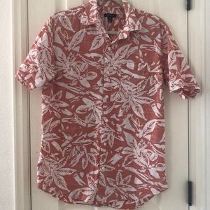 Van Heusen orange Hawaiian button down shirt
